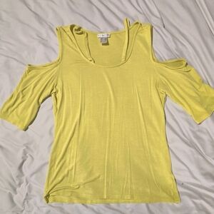 Venus Yellow Cold Shoulder Top
